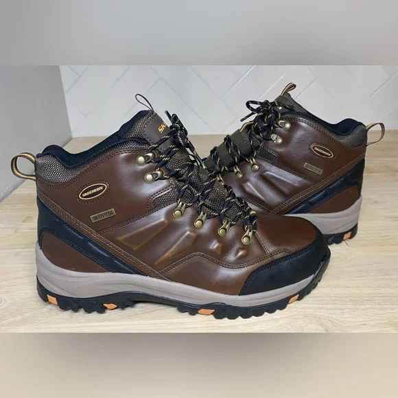 Skechers Men's Relaxed Fit: Relment - Pelmo WP Hiking Boots Brown Size 12 - Picture 2 of 9